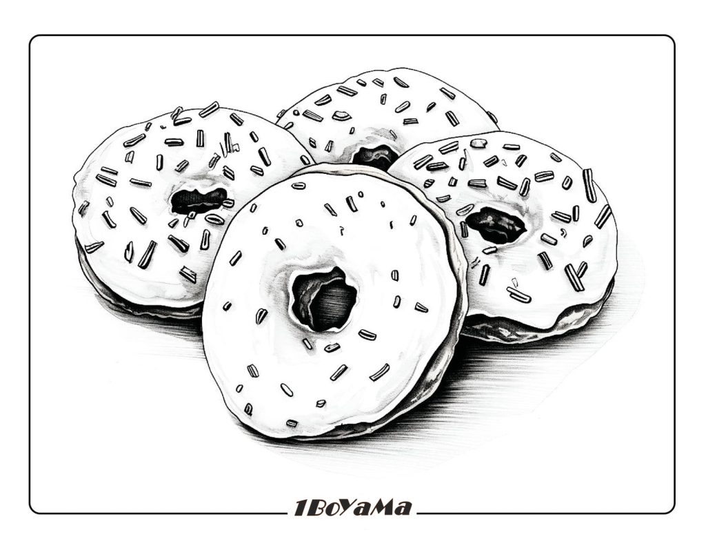 Dör Adet Donut Boyama Resmi