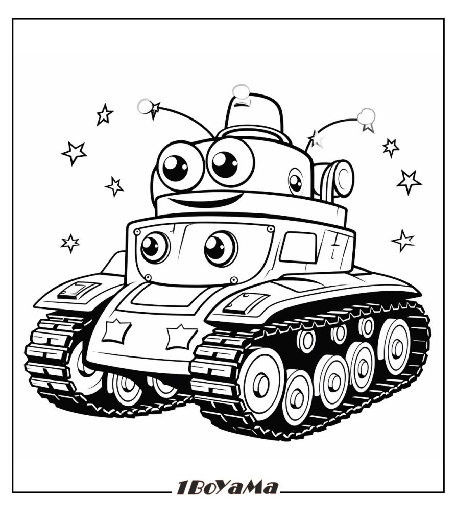 Komik Tank Boyama Sayfası