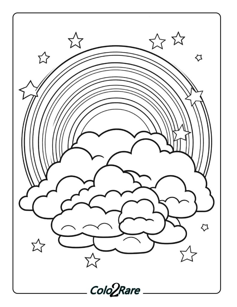 Disegno di Arcobaleno da Colorare