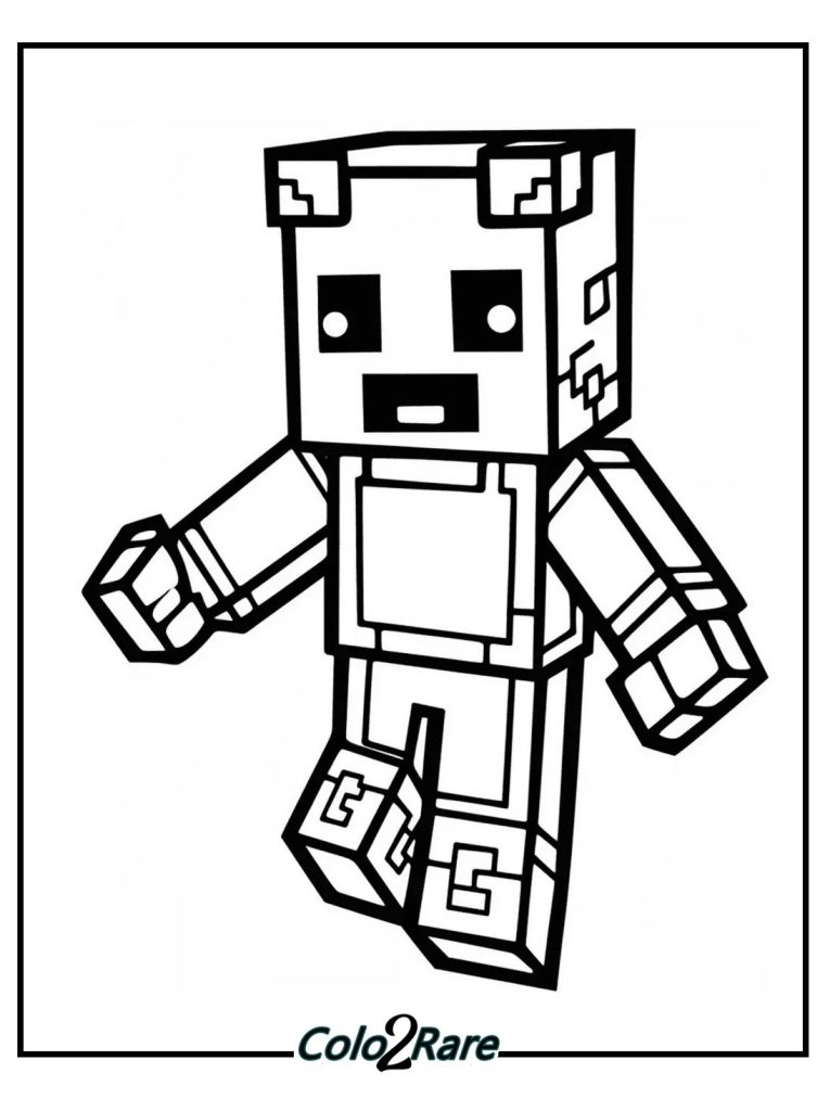 Minecraft Steve da Colorare - Disegni per Bambini da Stampare