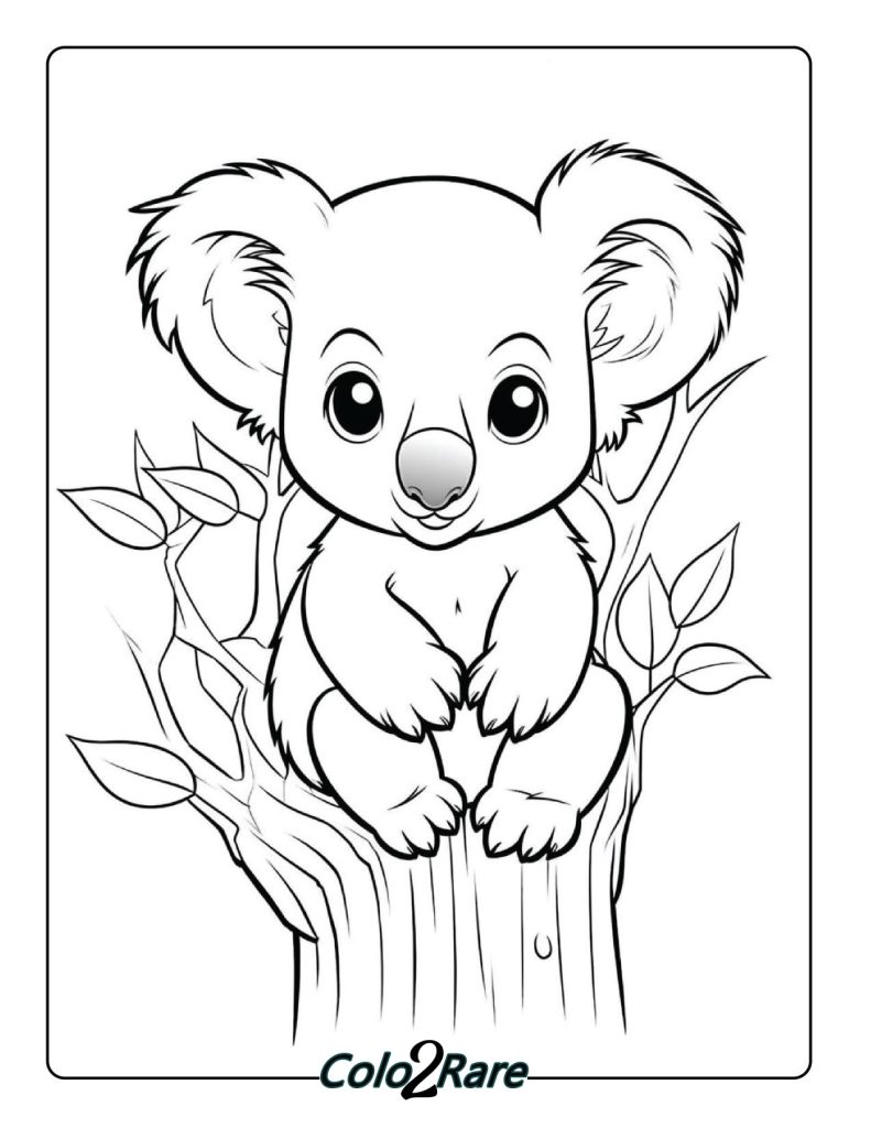 Pagine da Colorare Koala per Bambini