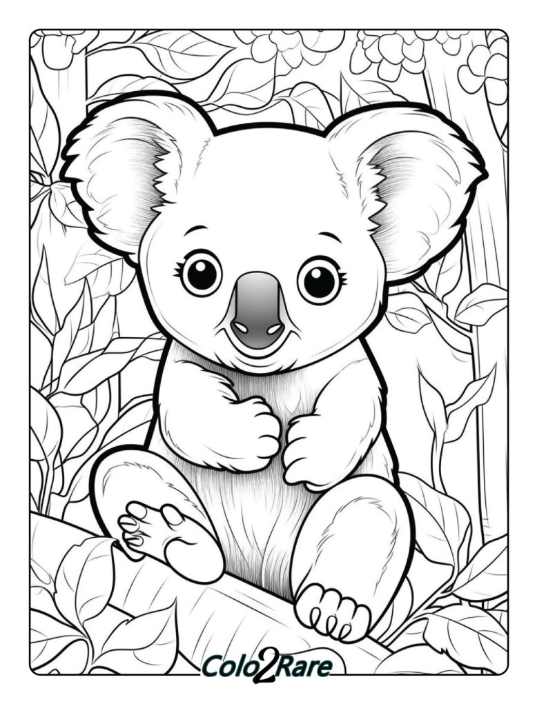 Koala Disegno Realistico da Colorare