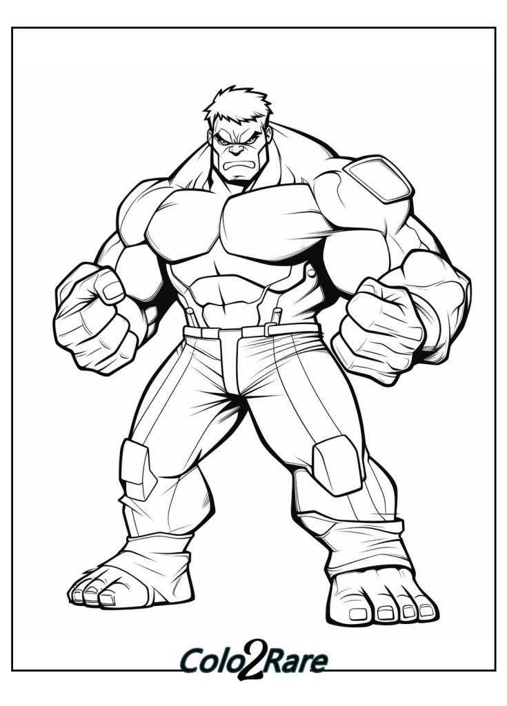 Disegni Grande Hulk da Colorare per Bambini