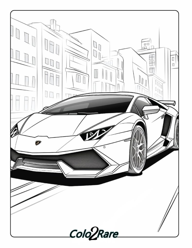 Disegni di Lamborghini da Colorare. 12 Collezione di Verniciatura per Automobili