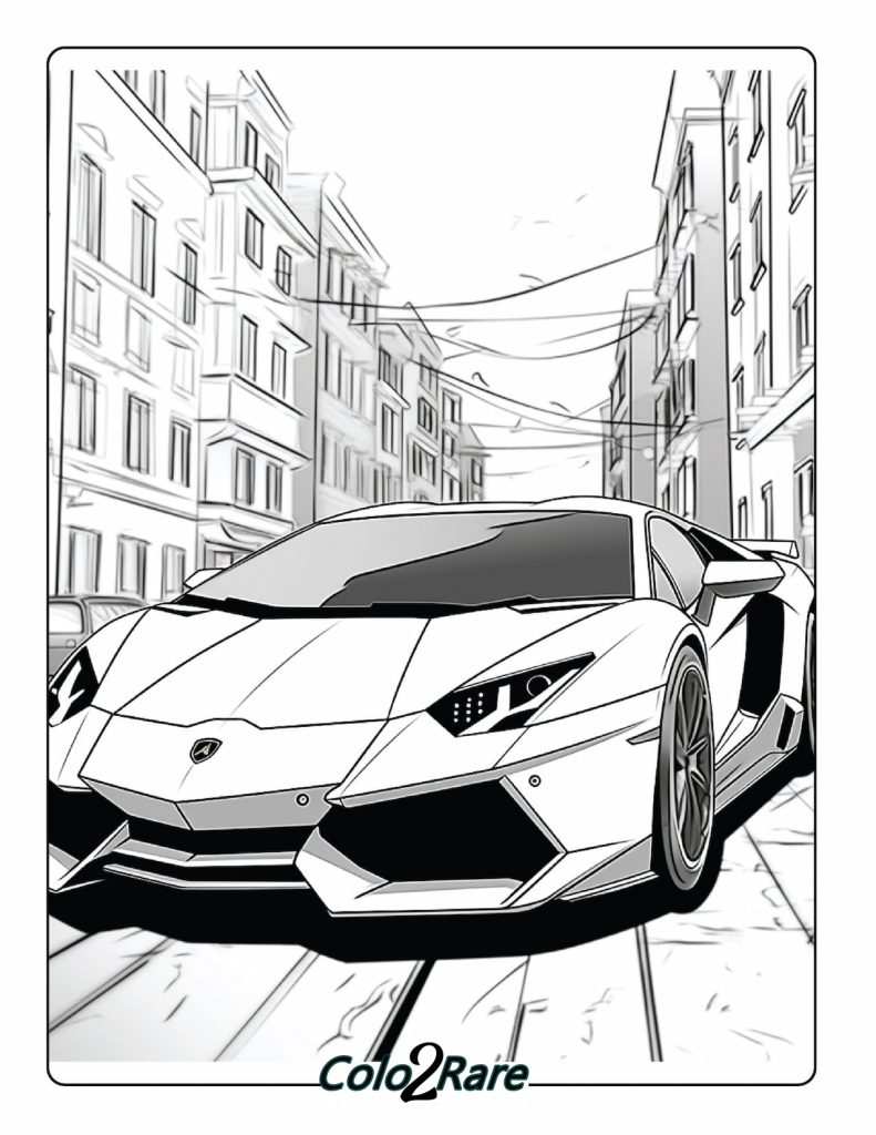 Pagina da colorare Lamborghini per Bambini